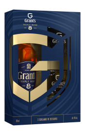 Whisky Grant's Triple Wood 8 YO + 2 szklanki 0.7L