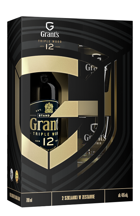 Whisky Grant's Triple Wood 12YO + 2 szklanki 0.7L