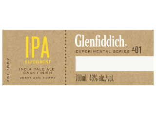 Etykieta z butelki whisky Glenfiddich IPA