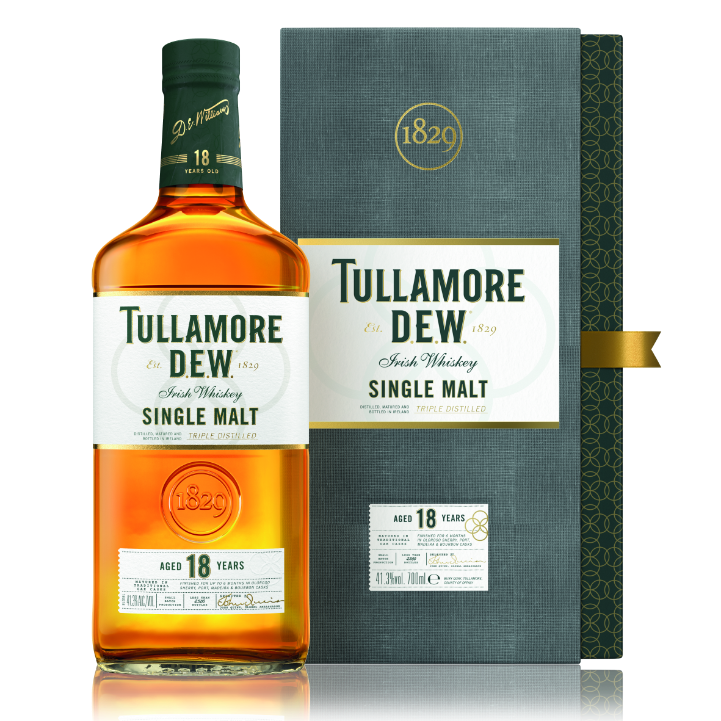 Butelka 18 letniej Tullamore D.E.W. Single Malt