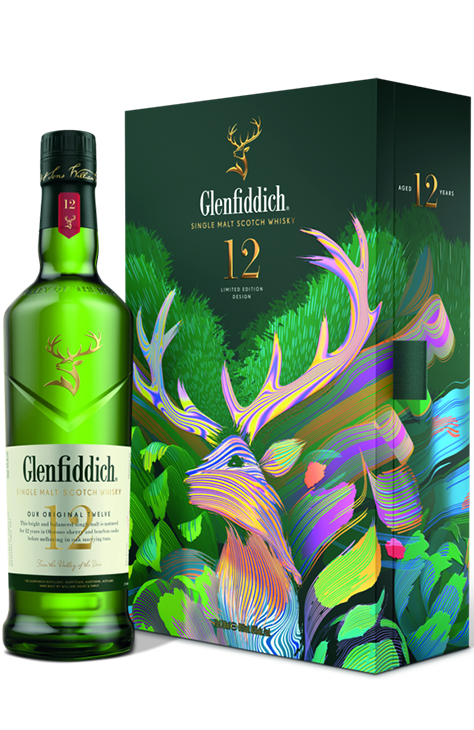 Glenfiddich 12 YO Santtu – edycja limitowana, zestaw z piersiówką